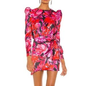 Revolve N.B.D Levigne Mini Dress Dark Floral print size SMALL
